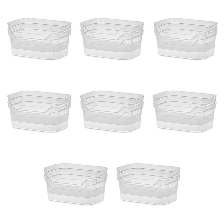 Sterilite 9.5 x 6.5 x 4 Inch Small Open Scoop Front Clear Storage Bin with Comfortable Carry Thro... | Target