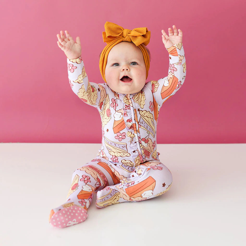 Pies Pink Baby Girl Sleeper | Pie Love You | Posh Peanut