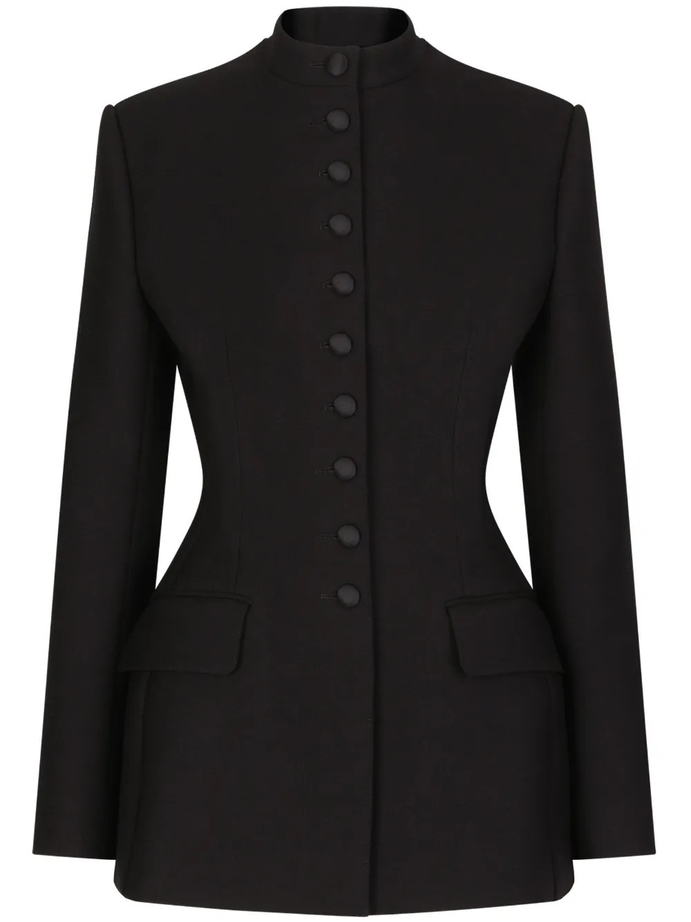 Dolce & Gabbana band-collar single-breasted Blazer  | Black | FARFETCH | Farfetch Global