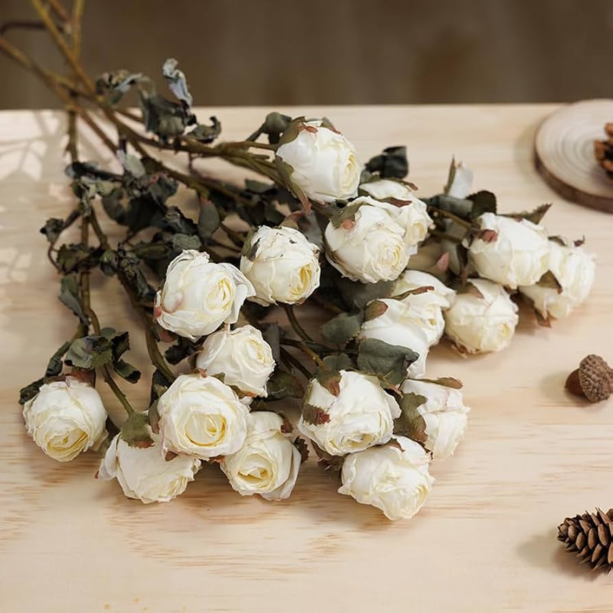 10pcs Artificial Vintage Roses Fake Mini Silk Rose Flowers with Long Stem for DIY Bouquets Weddin... | Amazon (US)