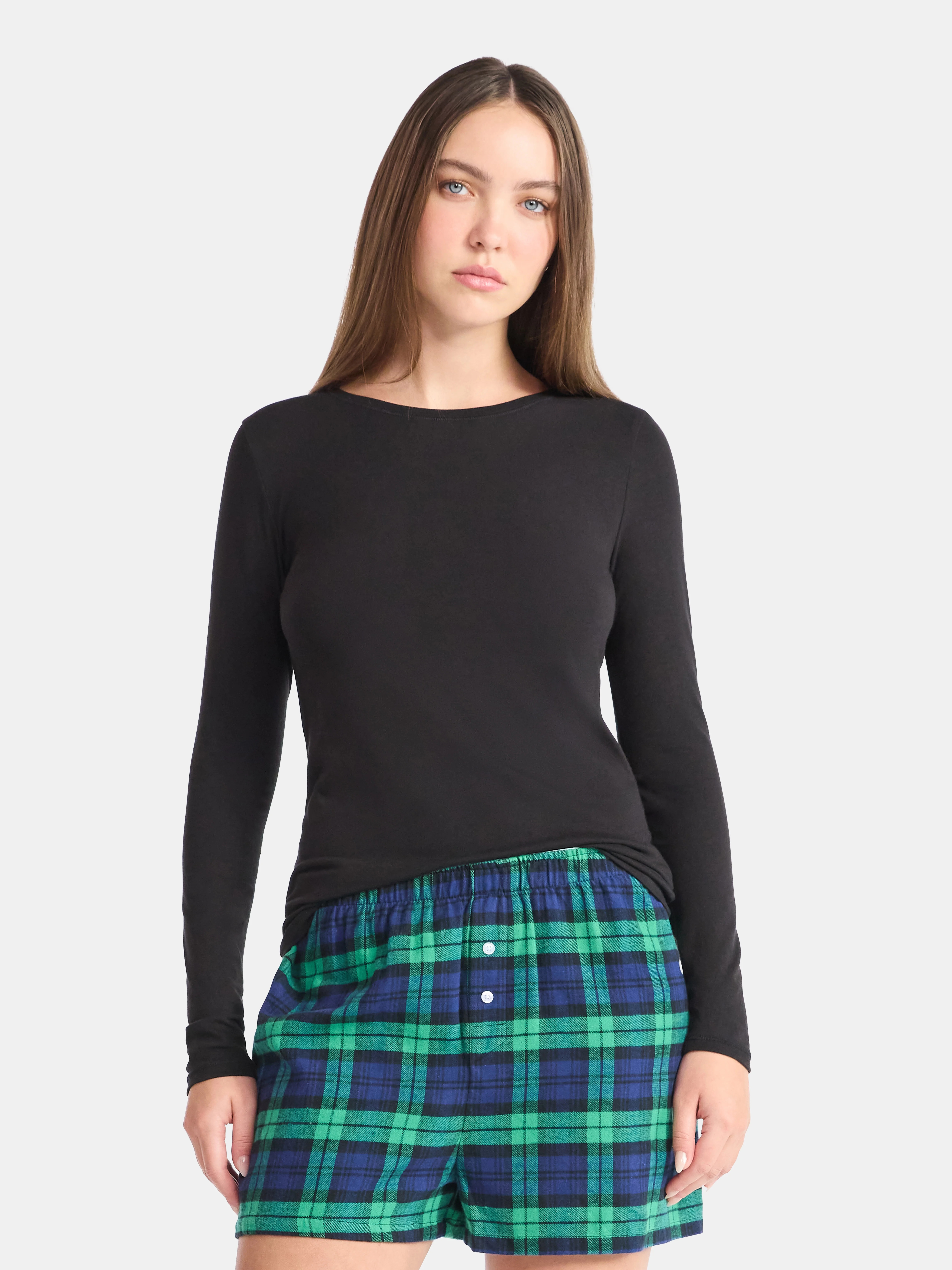 No Boundaries Long Sleeve Crewneck Tee, Women's | Walmart (US)