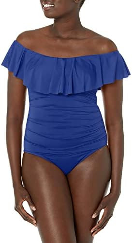 La Blanca Women's One Piece Swimsuit Off Shoulder Ruffle Island Goddess Bathing Suit | Amazon (US)