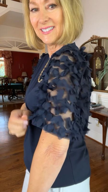Love this appliqué sleeve top that can be dressed up or down. Marked off $30 today! Great for Mother’s Day! Fits true to size!

#LTKVideo #LTKsalealert #LTKSeasonal
