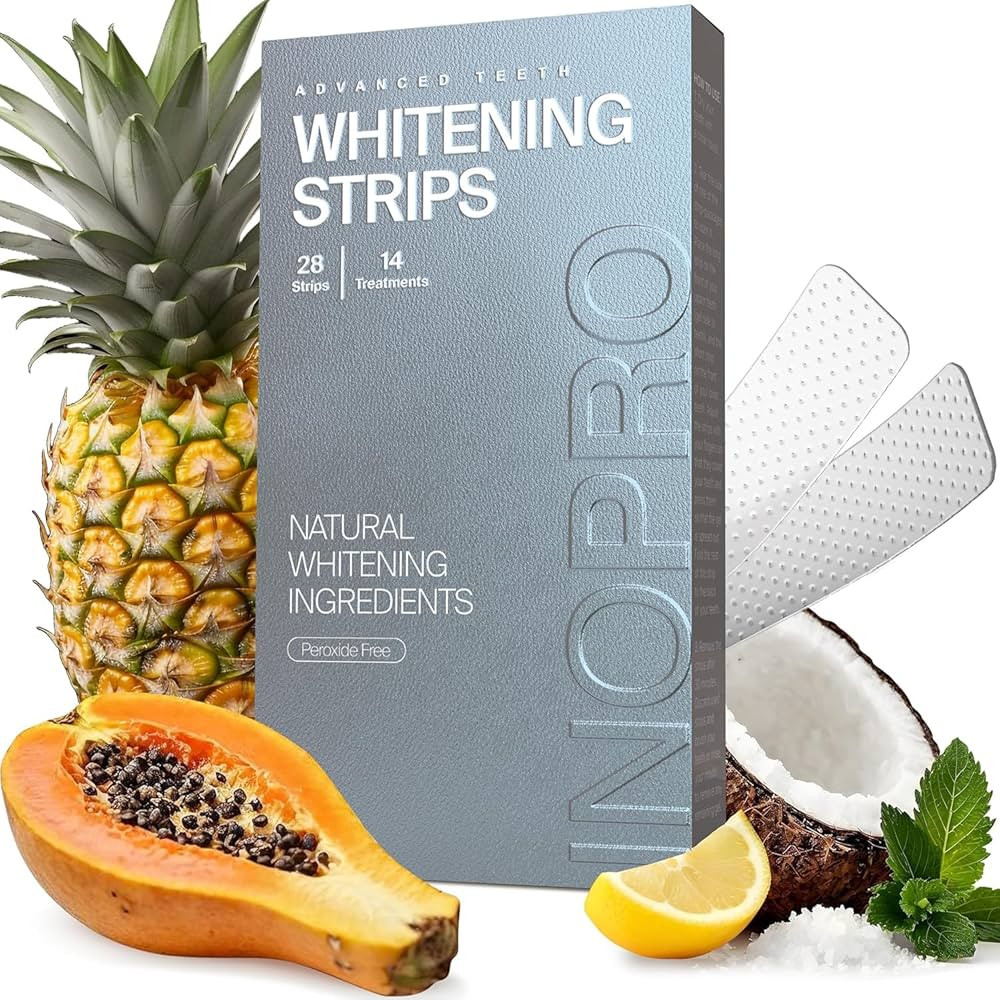 InoPro Natural Teeth Whitening Strips Kit 14 Treatments - Sensitive Teeth Whitener, Peroxide Free... | Amazon (US)