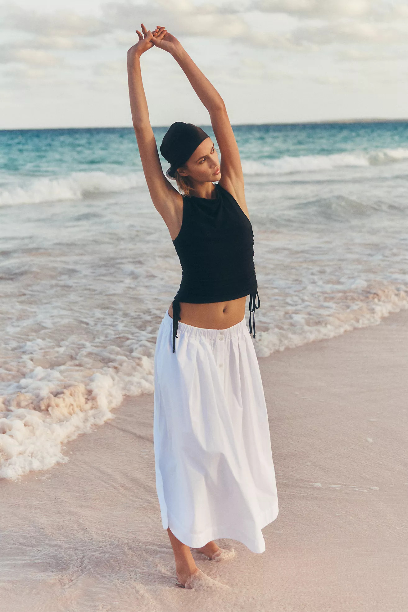 Maeve Cotton Poplin Buttondown Midi Skirt | Anthropologie (US)