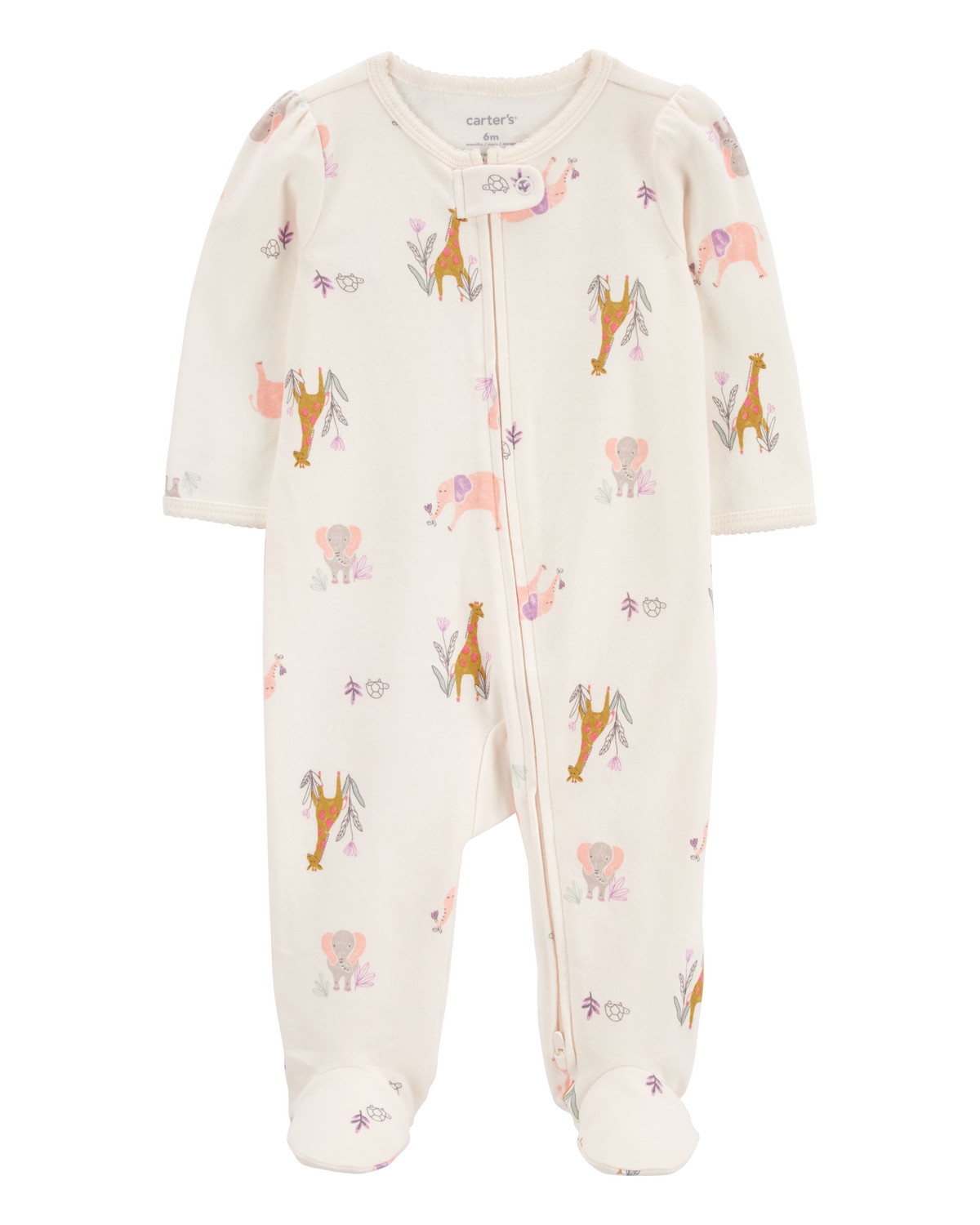 Baby Animal Print 2-Way Zip Cotton Sleep & Play Pajamas | Carter's Inc