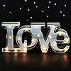 Bright Zeal 16" x 7" Large Love Decor for Bedroom LED Marquee Sign (Mirror Front) - Love Sign Lig... | Amazon (US)