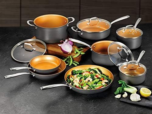 Gotham Steel Hard Anodized Pots and Pans 13 Piece Premium Cookware Set with Ultimate Nonstick Cer... | Amazon (US)