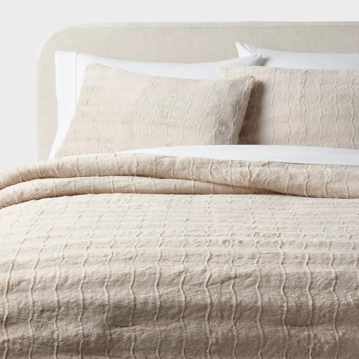 Luxe Sculpted Faux Fur Comforter and Sham Set - Threshold™ | Target