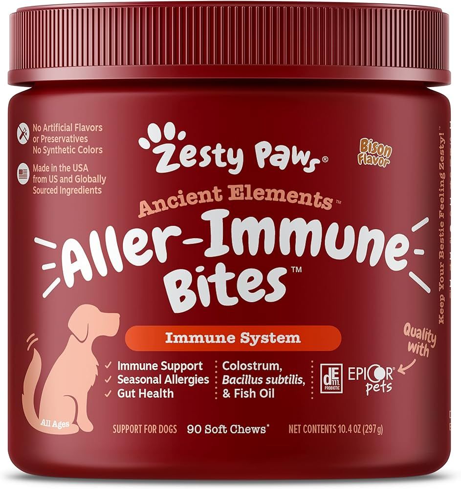 Zesty Paws Dog Allergy Relief - Anti Itch Supplement - Omega 3 Probiotics for Dogs - Salmon Oil D... | Amazon (US)