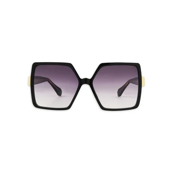 Sofia Vergara Square Black Sunglasses | Walmart (US)