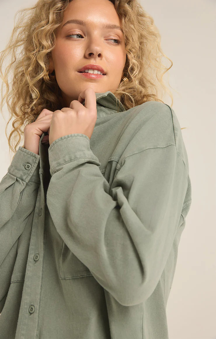 Niccola Cotton Jersey Button Up Top | Z Supply