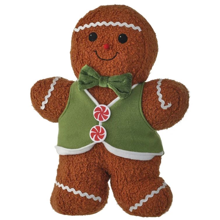 Fleece Gingerbread Boy with Peppermint | Wayfair North America