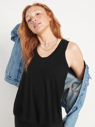 Luxe Jersey-Knit V-Neck Tank Top for Women | Old Navy (US)