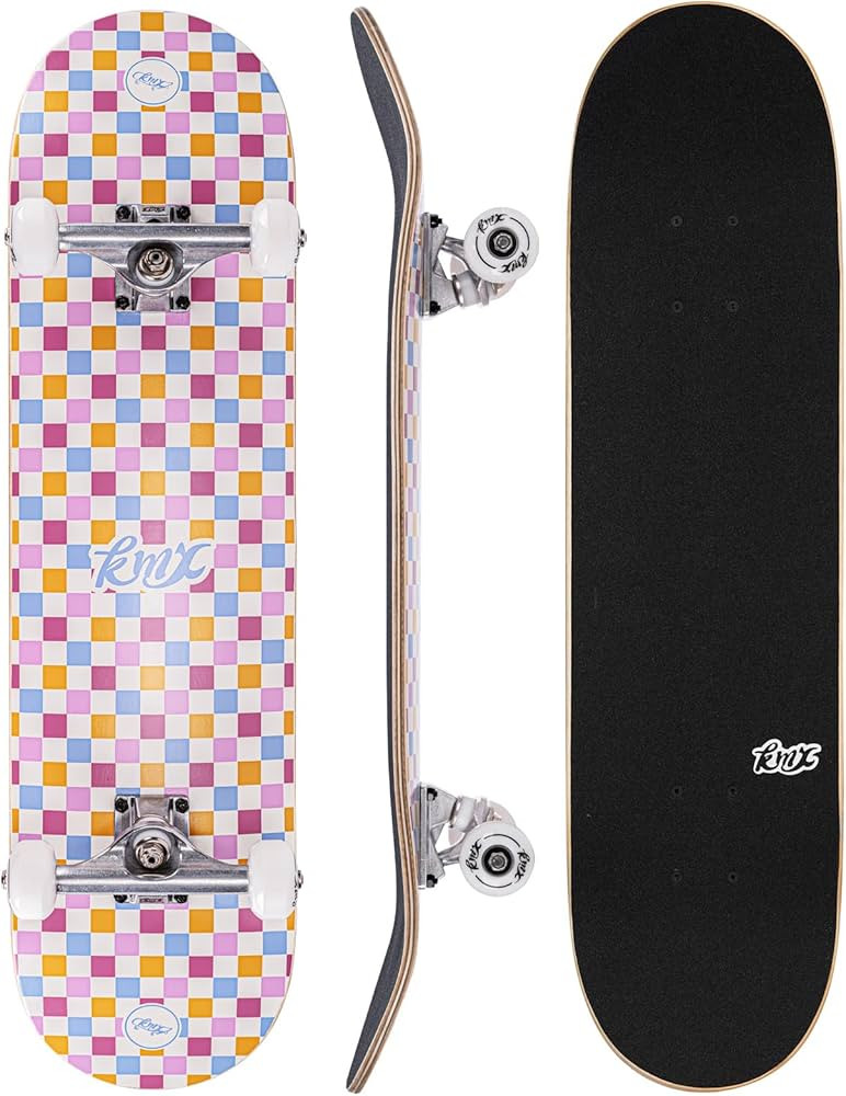 KMX Complete 31" x 8" Skateboard for Beginners, 7-Layer Canadian Maple Double Kick Concave Deck| ... | Amazon (US)