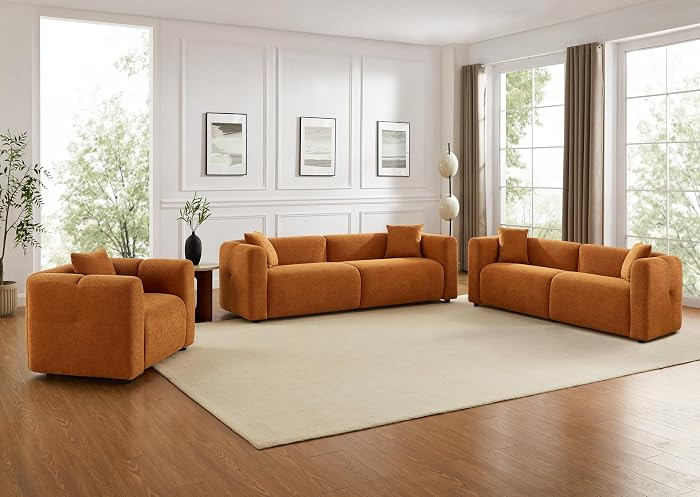 VANOMi Living Room Furniture Sets Include 95" Sofa & 42" Armchairs, Boucle Upholstered Oversized ... | Amazon (US)