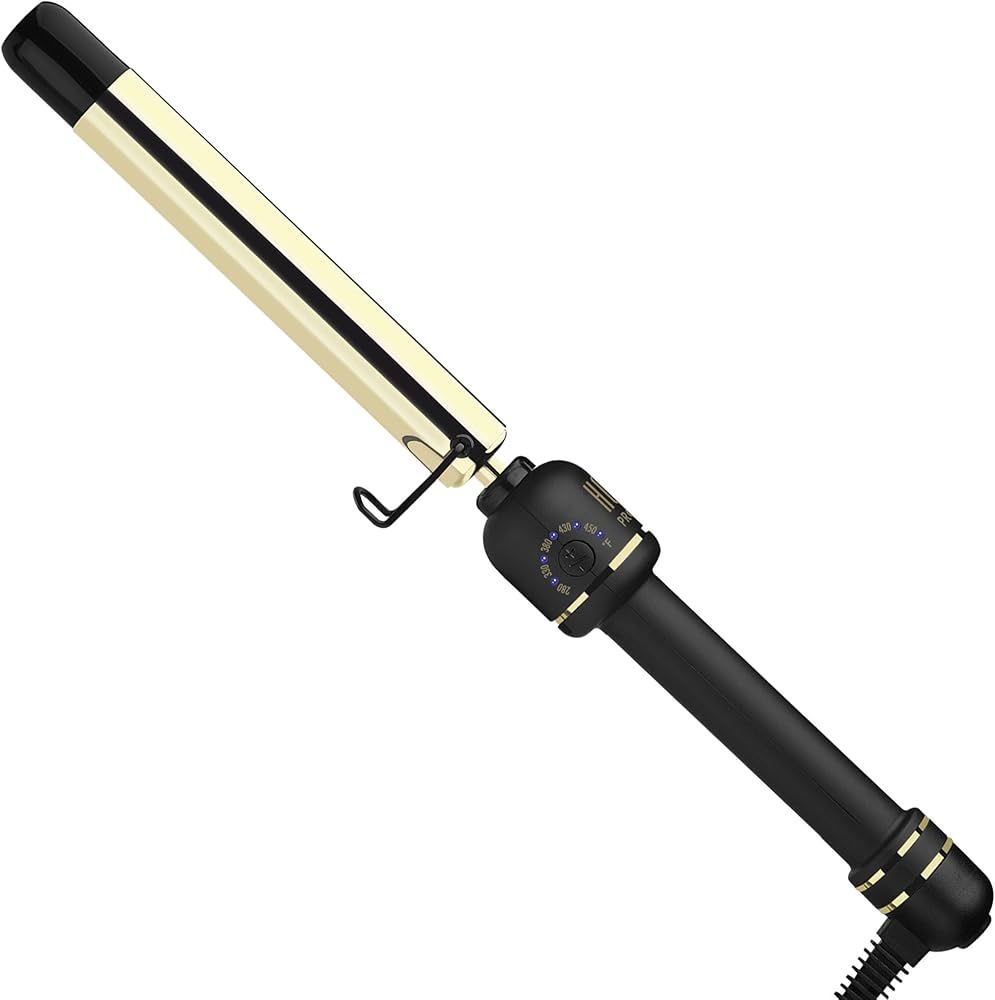 HOT TOOLS 24K Gold Extended Barrel Curling Wand 1" for Bouncy Curls | No Clamp for Quick and Easy... | Amazon (US)