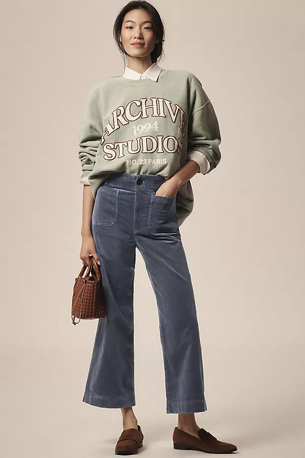 The Colette Cropped Wide-Leg Pants by Maeve: Corduroy Edition | Anthropologie (US)
