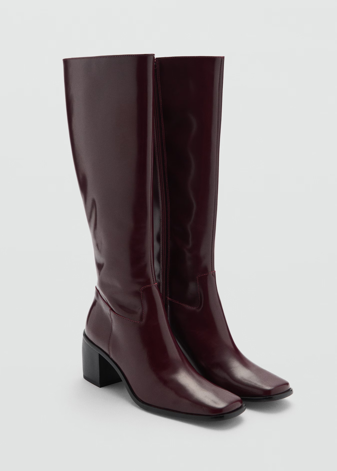 Leather boots with zip - Women | MANGO USA | Mango (US/MX/AU)