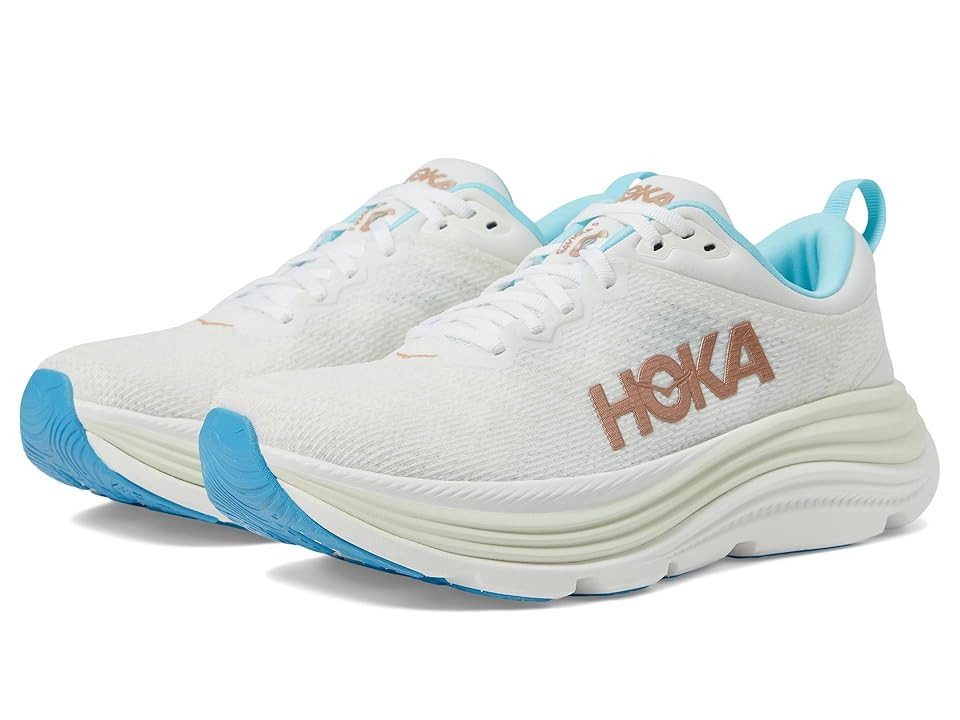 Hoka Gaviota 5 Women's Shoes Frost/Rose Gold : 9.5 D - Wide, Textile | Zappos