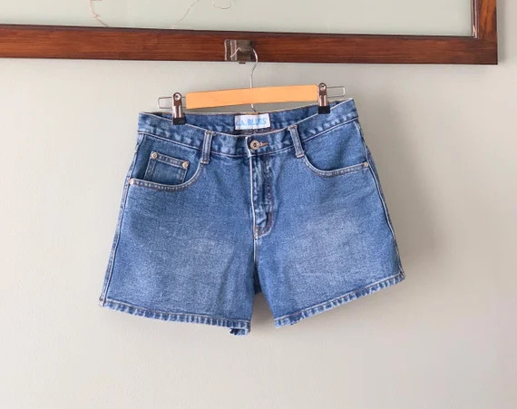 LA Blues Vintage 90s Blue Jean High Rise Shorts High Waisted | Etsy | Etsy (US)