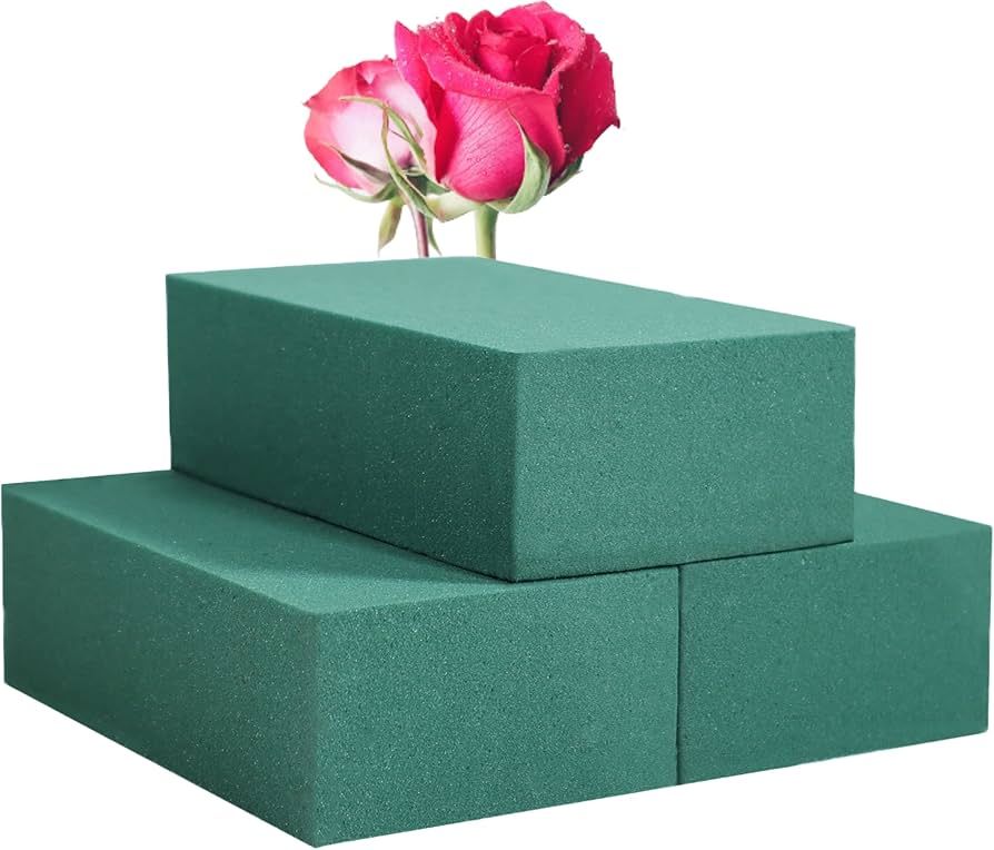 FLOFARE Pack of 3 Floral Foam Blocks Each (5.5"L x 3.1"W x 1.7"H) Green Wet & Dry Flower Foam for... | Amazon (US)