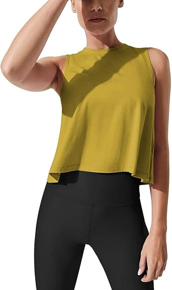 Bestisun Womens Crop Top Exercise Clothes Athletic Tops Racerback Tank Tops Cropped Shirts | Amazon (US)