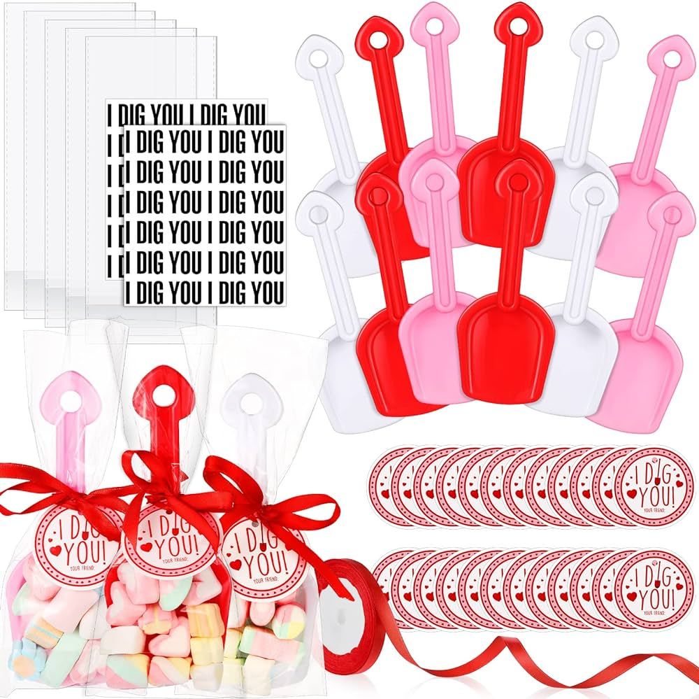 Valentines Plastic Toy Shovels Valentines Plastic Shovels I Dig You Valentine Set with I Dig You ... | Amazon (US)