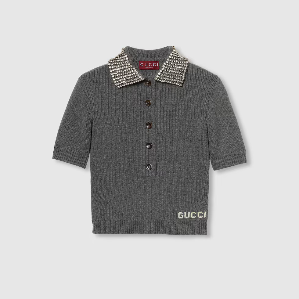 Rib wool polo top | Gucci (US)