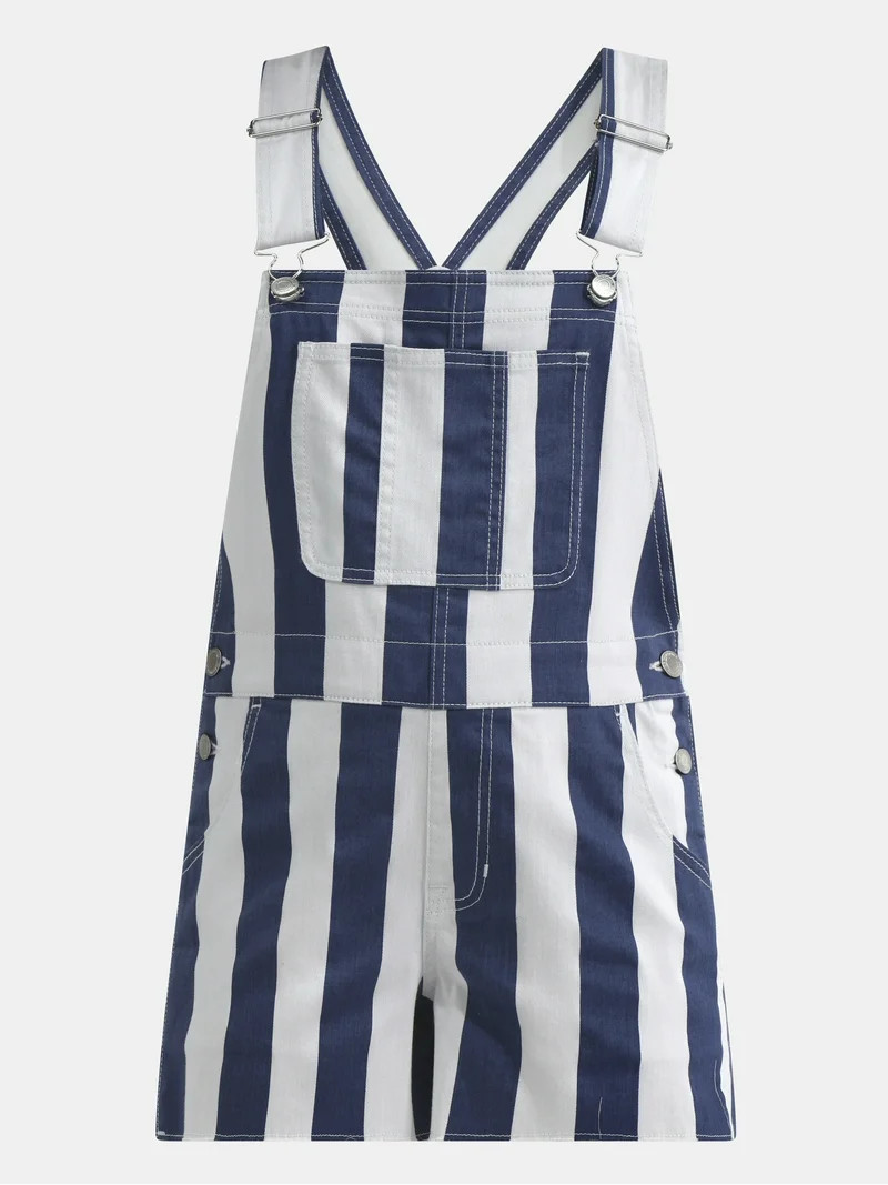 No Boundaries Denim Shortalls, 3" Inseam, Women's | Walmart (US)