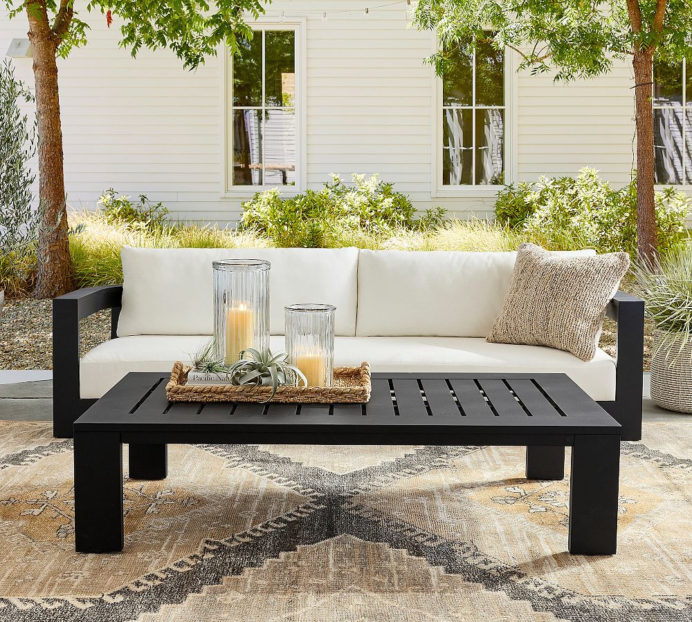 Malibu Metal Rectangular Outdoor Grand Coffee Table (58") | Pottery Barn (US)