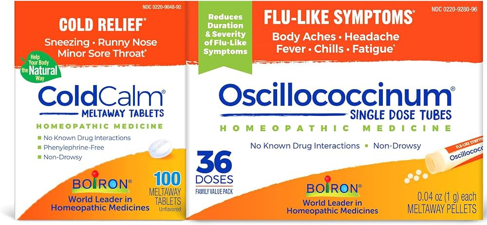 Boiron Oscillococcinum 36 Doses and ColdCalm Tablets Bundle | Amazon (US)