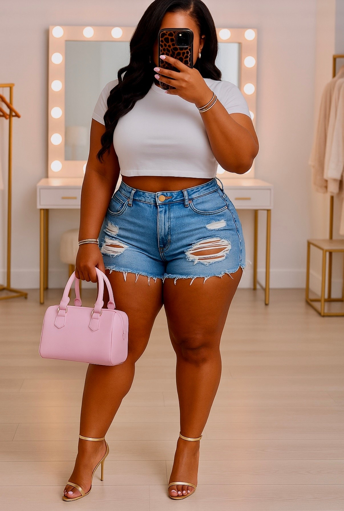 Serving curves and confidence 💕✨ Nothing like a fresh fit, a soft glam, and a pink purse to match the vibe. 

#LTKPlusSize #LTKItBag