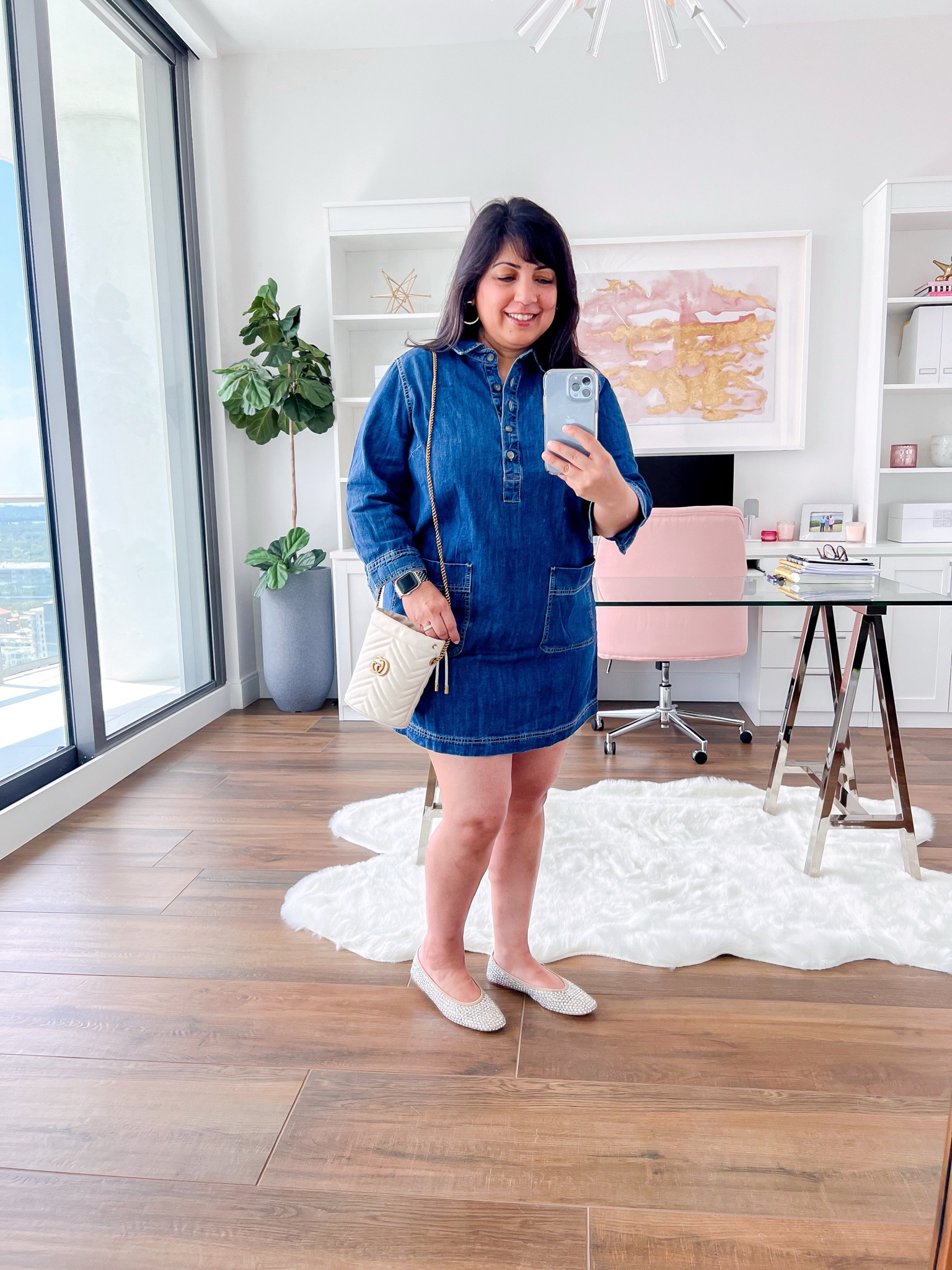 RESTOCKED! This cute little denim dress is back in stock in all sizes and it’s under $50! Available in regular, petite and tall sizes! 

Old Navy denim dress size large petite. Mango rhinestone ballet flats no longer available but linked similar. Gucci bucket bag. Kendra Scott gold hoop earrings. Electric Picks necklace.

Teacher outfit, back to school, dress, summer dress, country concert outfit, travel outfit, denim dress, fall outfit, fall dress, fall shoes, Gucci bag

#LTKFindsUnder50 #LTKMidsize #LTKOver40