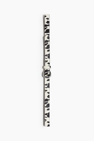 H & M - Narrow Leather Belt - Cream/Cowhide Print | H&M (US + CA)