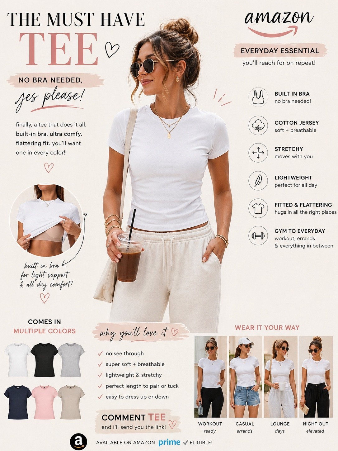 No bra tee yes please comes in multiple colors- 

#LTKootd