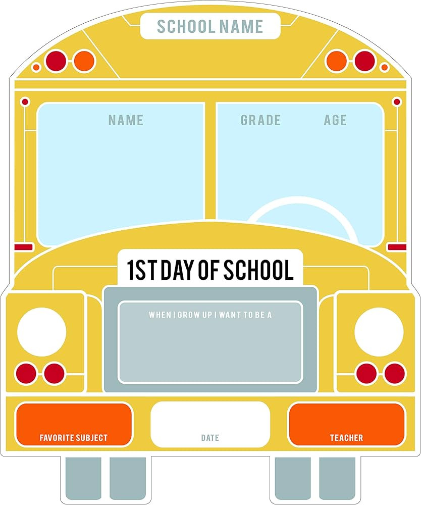 School Bus First and Last Day of School Reusable Dry Erase Sign / 12" x 12 1/2" Chalkboard Style ... | Amazon (US)