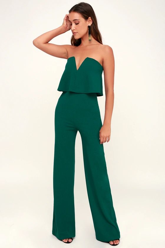 Power of Love Emerald Green Strapless Jumpsuit | Lulus (US)