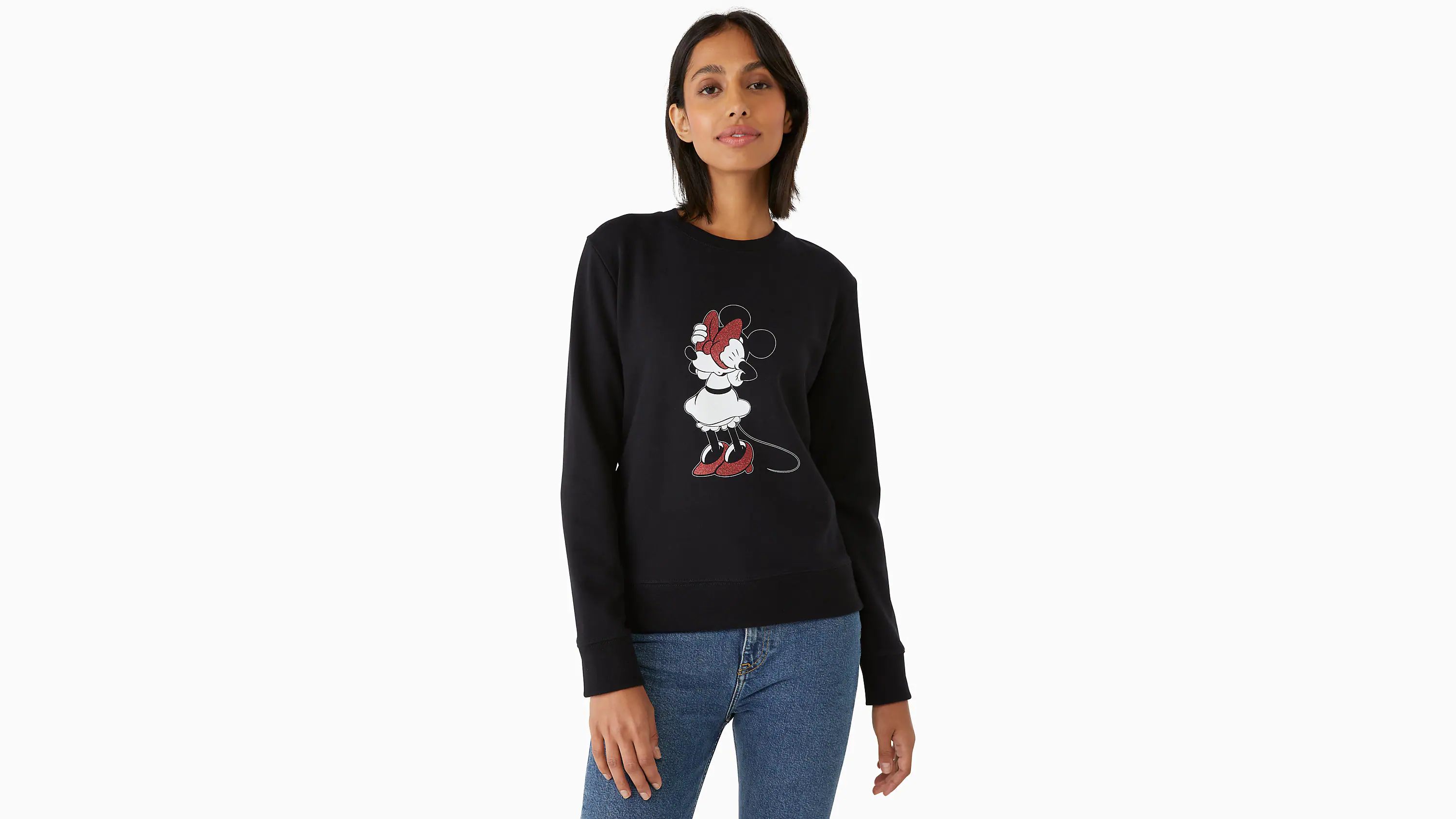 Kate Spade Disney X Kate Spade New York Minnie Mouse Sweatshirt, Black - XL | Kate Spade Outlet