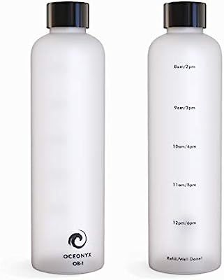 OCEONYX OB-1 Time-Marked Water Bottle 1L/32oz | Hydration Monitoring AM & PM Indicators | USA Tri... | Amazon (US)