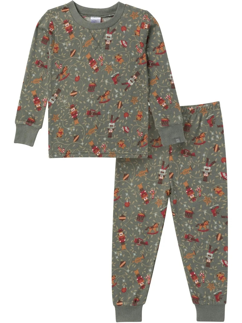 Modern Moments by Gerber Gender Neutral Tight Fitting Christmas Pajama Set, 2-Piece, Sizes 12 Mon... | Walmart (US)