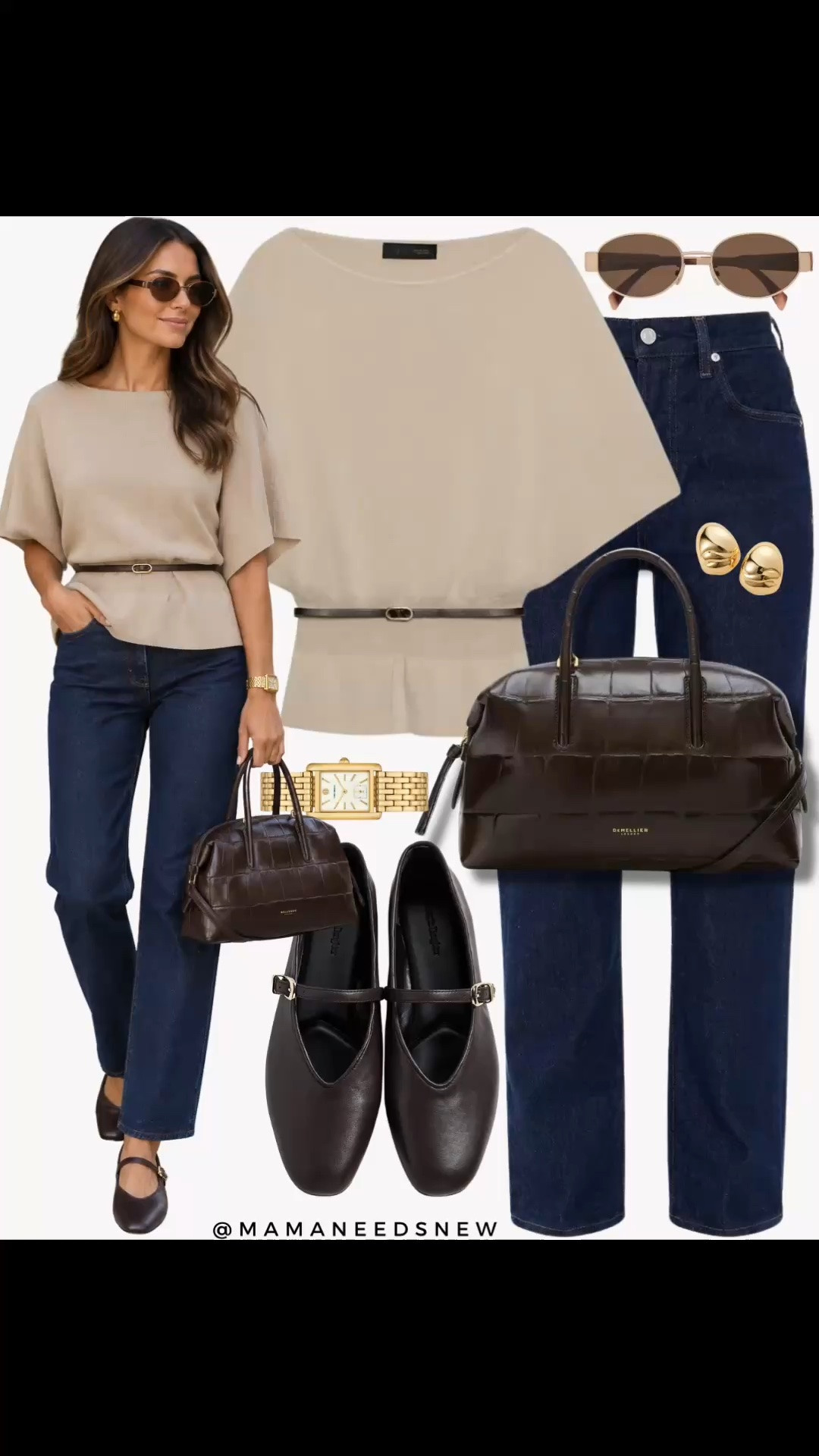 Early fall outfit with a knit belted top, straight jeans, leather Maryjane flats, croc effect bag

#LTKootd #LTKSeasonal #LTKSaleAlert