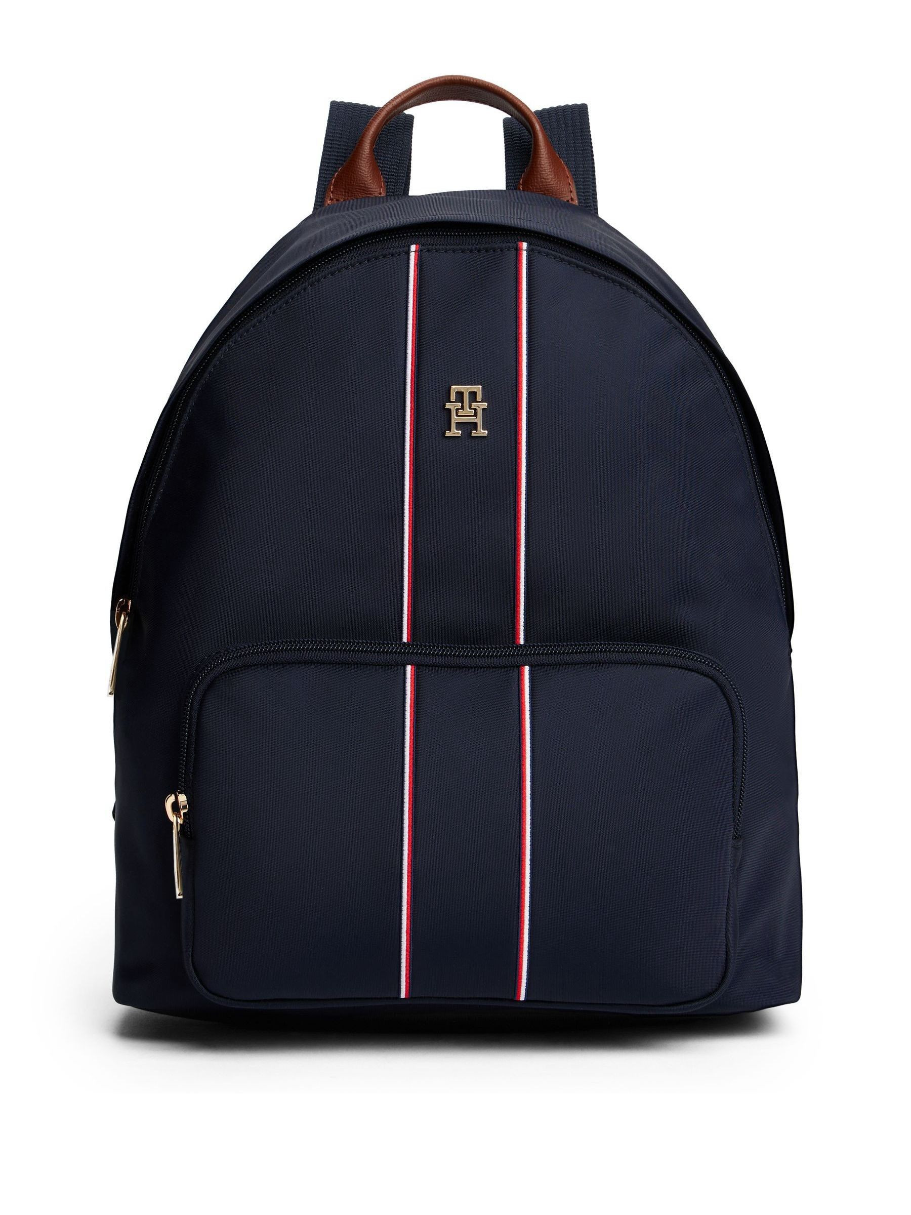 Tommy Hilfiger Tommy Hilfiger Blue Signature Tape Dome Backpack | Next US