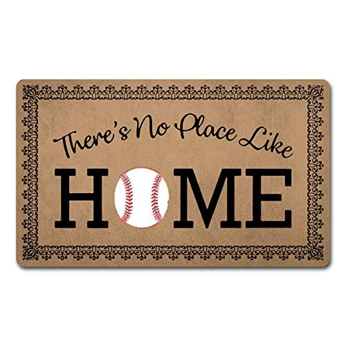 ZC Welcome Doormats Anti-Slip for Entrance Way Indoor/Kitchen and Rugs Area Rubber 18"(W) x 30"(L) (There's No Place Like Home Baseball Home Plate) | Amazon (US)