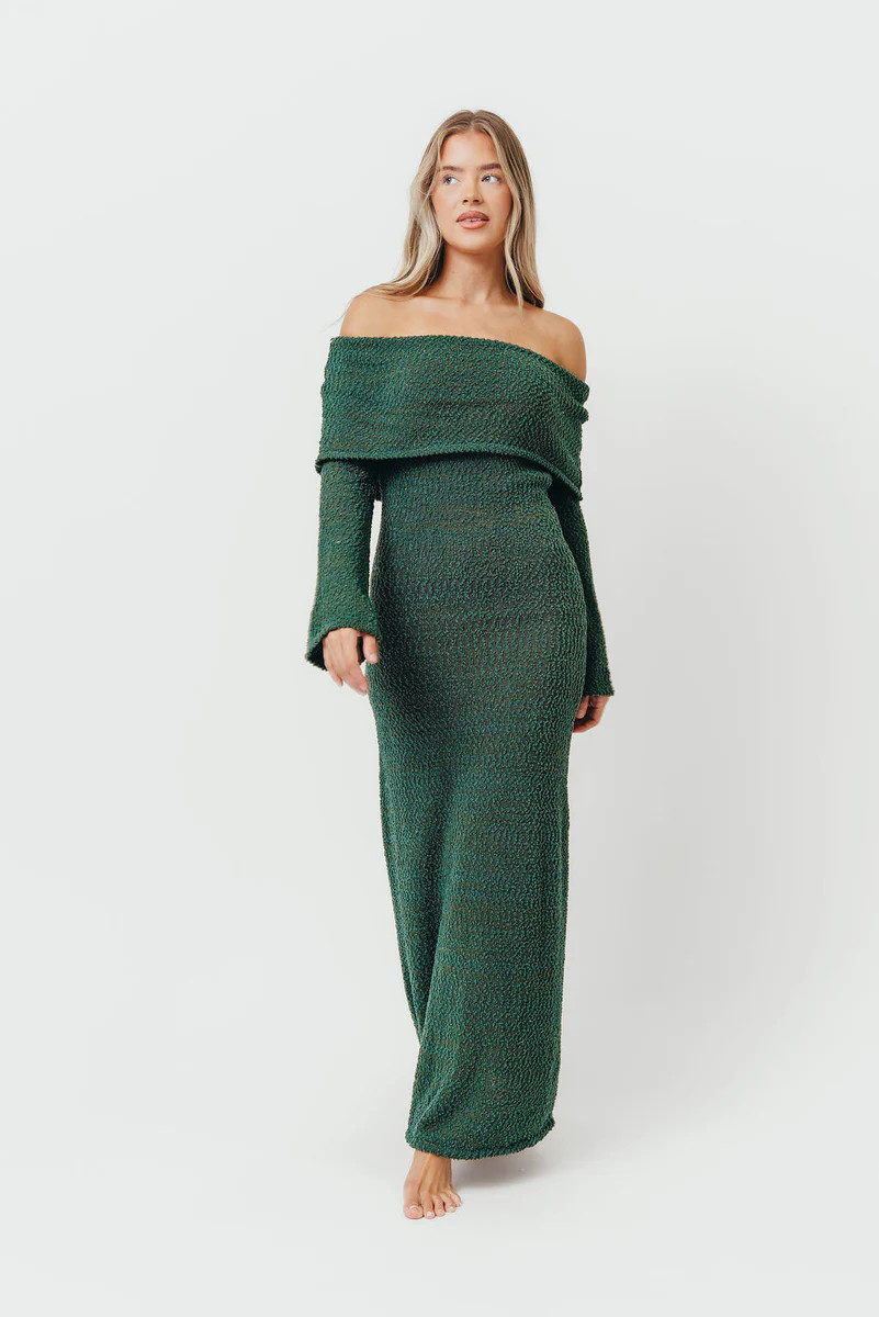 Nora Knit Maxi Dress in Hunter Green - Bump Friendly | Worth Collective