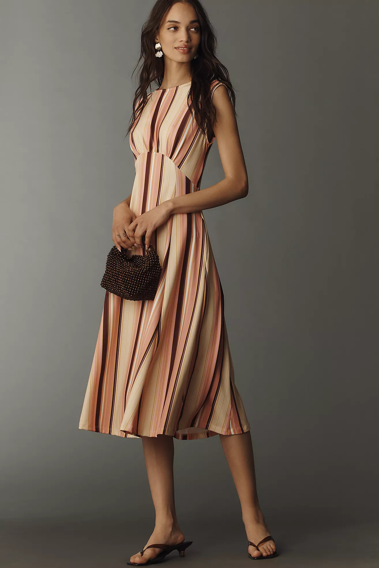 The Sabine Ruched Midi Dress by Maeve | Anthropologie (US)