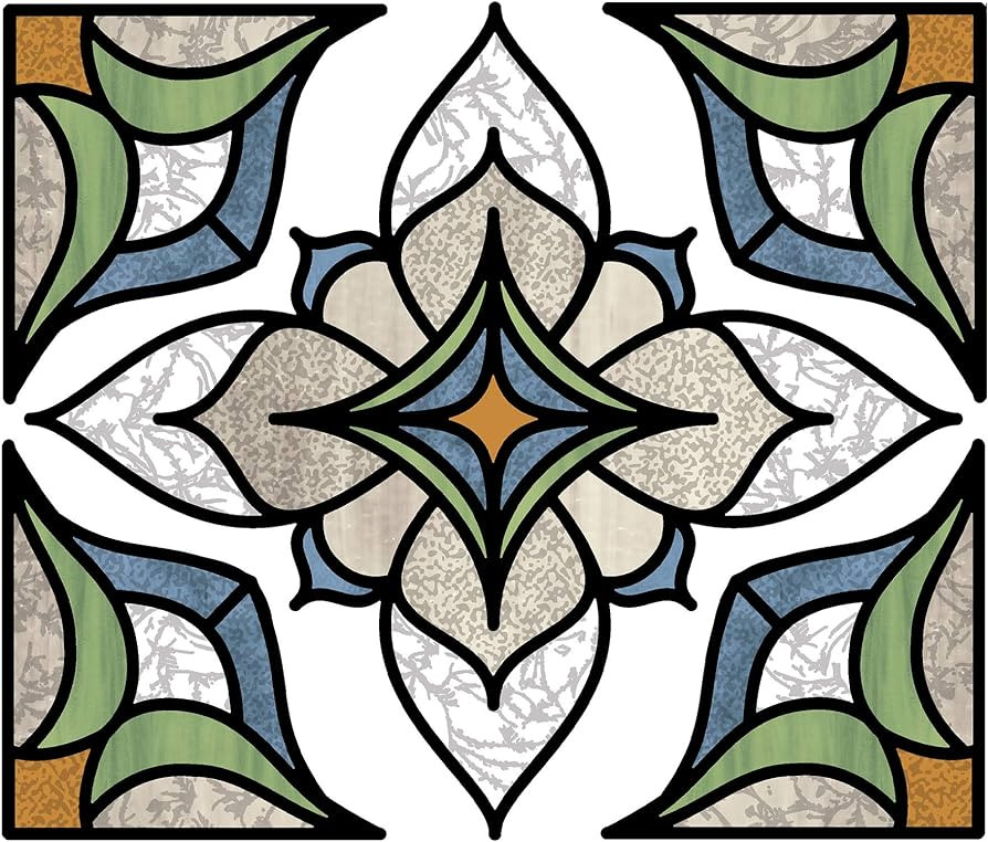 InHome NH2415 Blue Alden Stained Glass Decal, Green | Amazon (US)