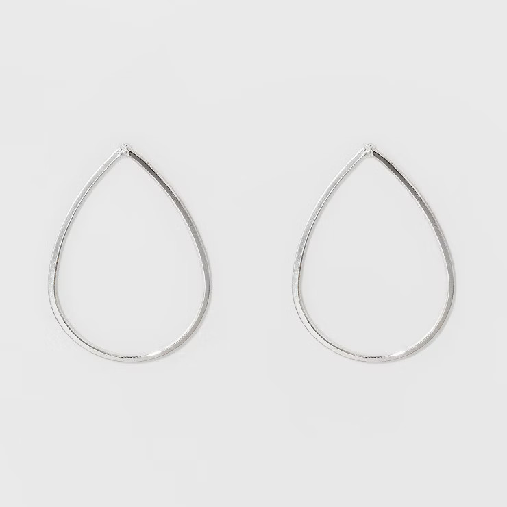 Metal Drop Earrings - A New Day™ Silver | Target