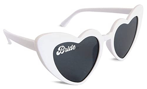 ModParty Bride Sunglasses | White Heart-Shaped Eyewear | Bachelorette Party Accessory | Bride to Be Wedding Honeymoon Gift Idea | Retro Cateye Design | Amazon (US)