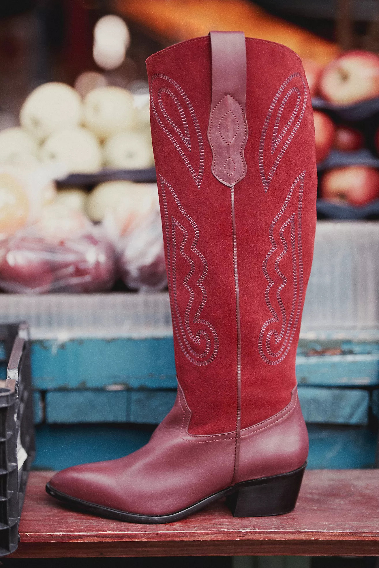 Pilcro Contrast Tall Western Boots | Anthropologie (US)